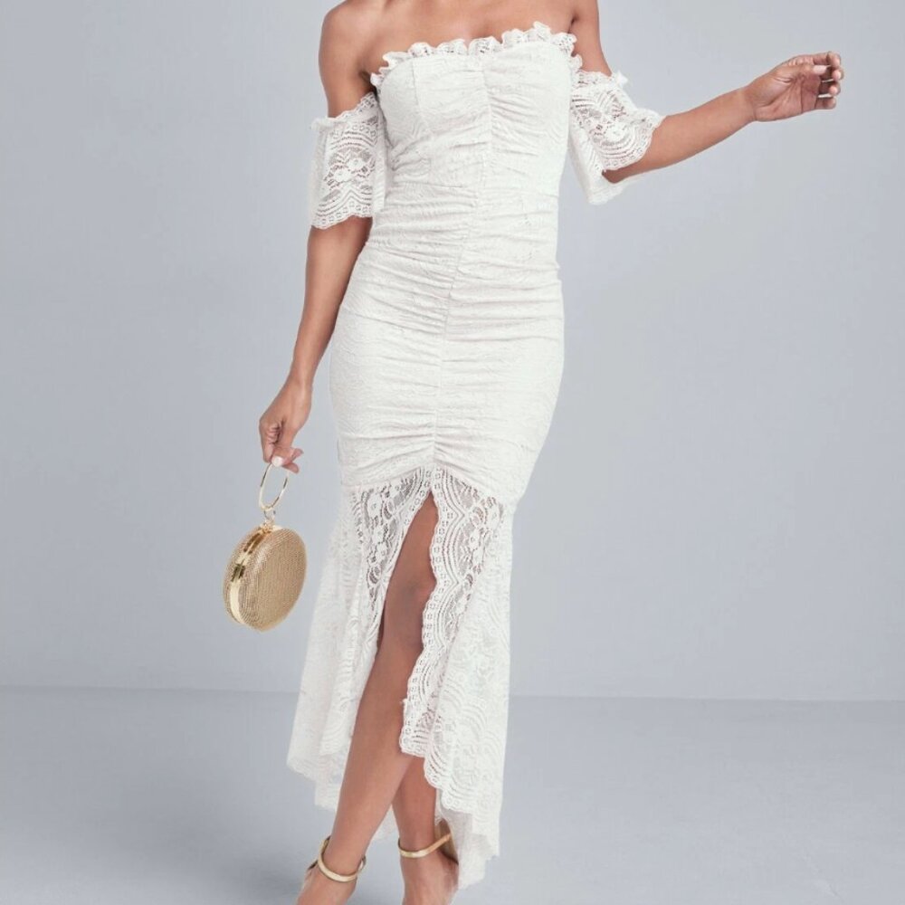 Venus White Lace Maxi Dress, Size 8, NWT